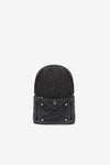 Black Leather Cloth Backpack