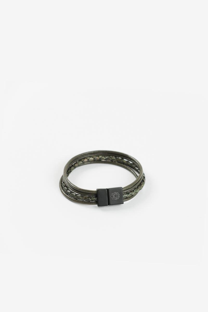 Leather Bracelets - Greenish Grey