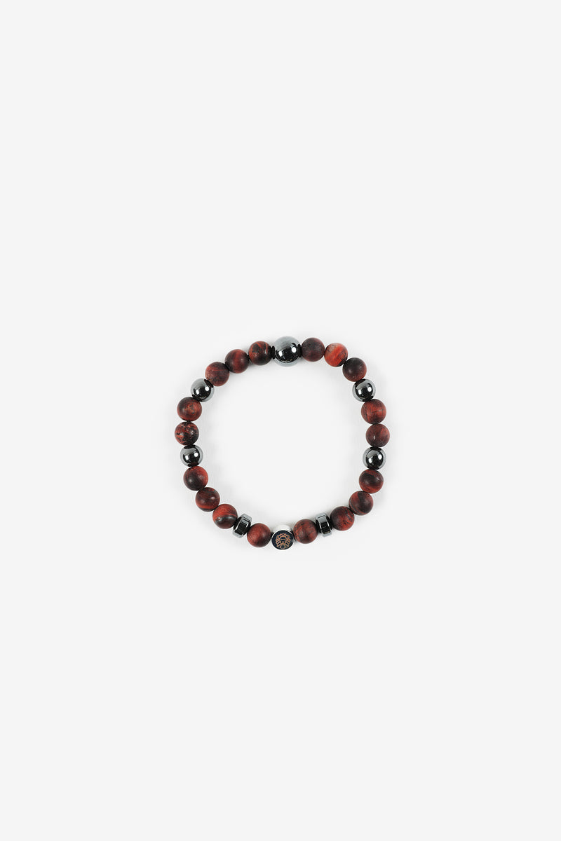 Natural Stone Beaded Bracelets Dark Brown Color