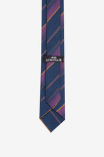 Purple & Navy Regimental Striped Tie