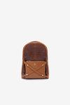 Brown Leather Backpack with crocodile skin
