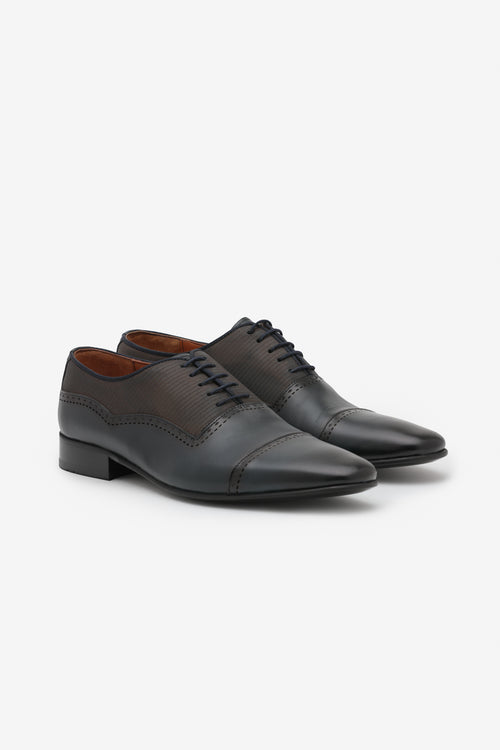 Classic Oxford Formal Shoes - Bluish Black