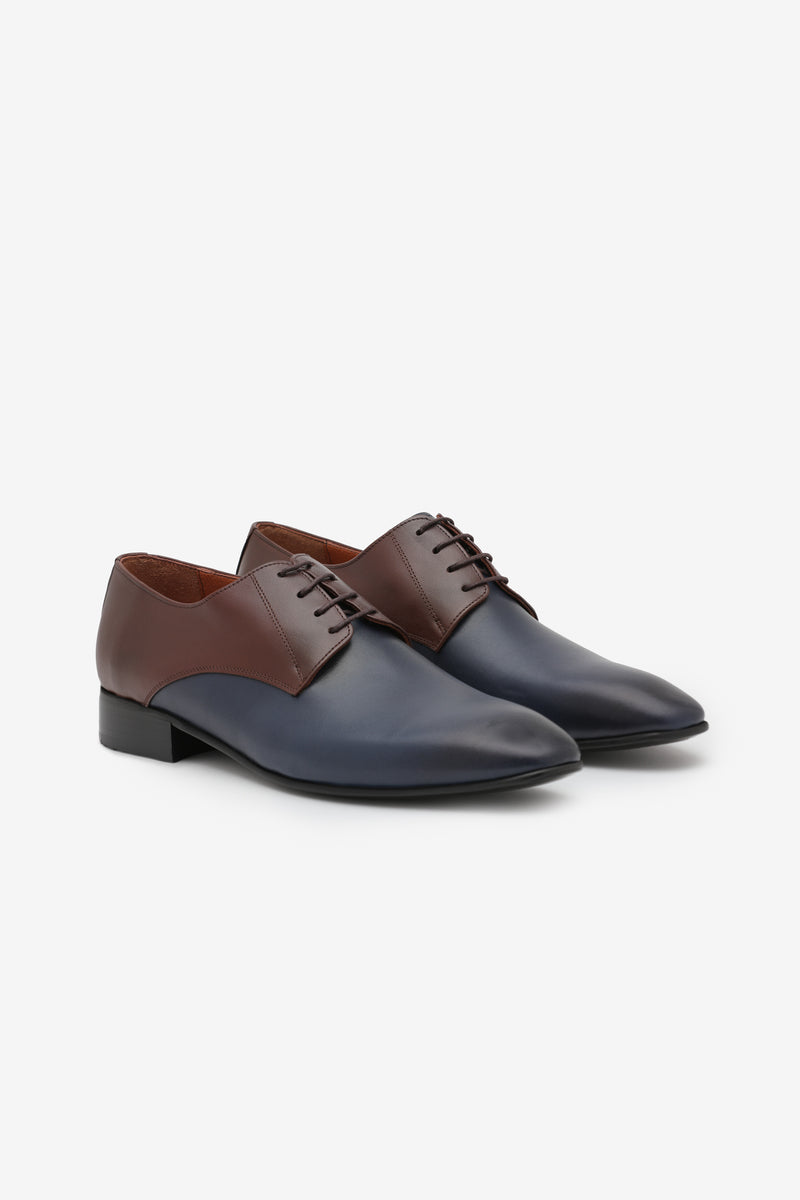 Classic Two Tone Brown and Blue Shoes