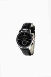 Viareggio Black Leather Strap Watch